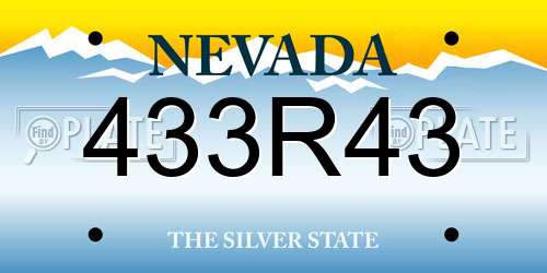 433R43 Nevada License Plate