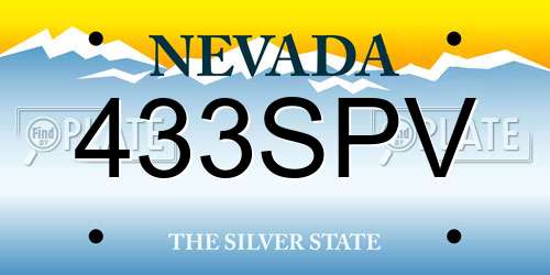 433SPV Nevada License Plate
