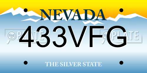 433VFG Nevada License Plate