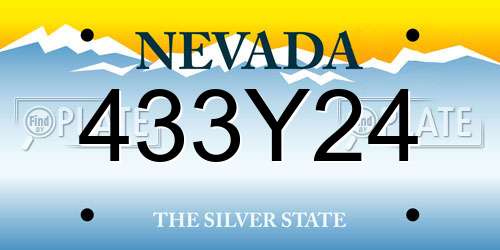 433Y24 Nevada License Plate