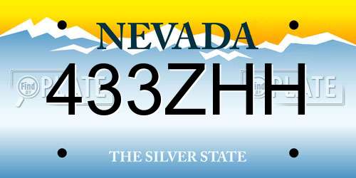 433ZHH Nevada License Plate