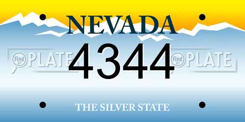 4344 Nevada License Plate
