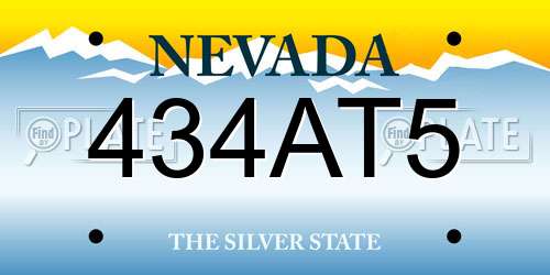 434AT5 Nevada License Plate