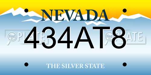 434AT8 Nevada License Plate
