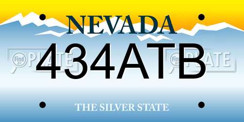 434ATB Nevada License Plate