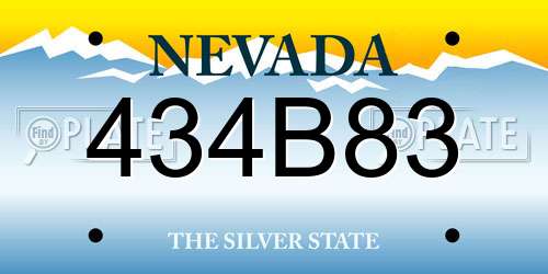 434B83 Nevada License Plate