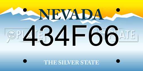 434F66 Nevada License Plate