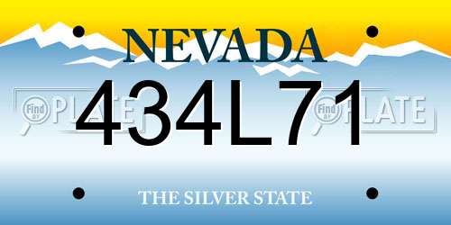 434L71 Nevada License Plate