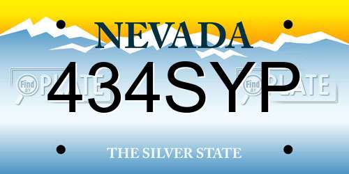 434SYP Nevada License Plate