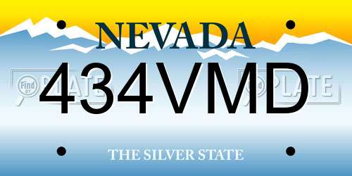 434VMD Nevada License Plate