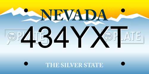 434YXT Nevada License Plate