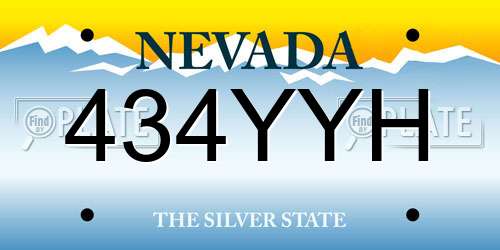 434YYH Nevada License Plate
