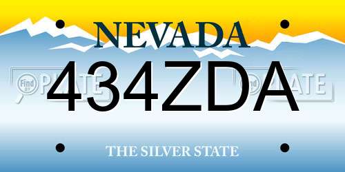 434ZDA Nevada License Plate