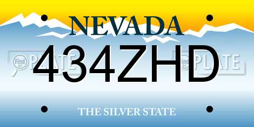 434ZHD Nevada License Plate