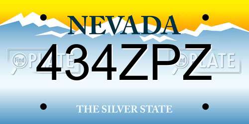 434ZPZ Nevada License Plate