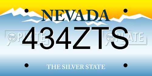 434ZTS Nevada License Plate