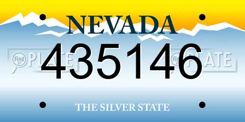 435146 Nevada License Plate
