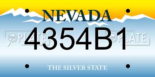 4354B1 Nevada License Plate