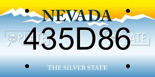 435D86 Nevada License Plate