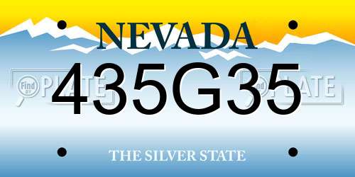 435G35 Nevada License Plate