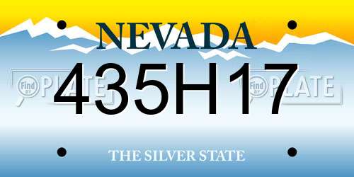 435H17 Nevada License Plate