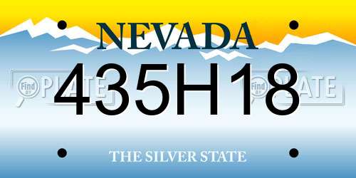 435H18 Nevada License Plate