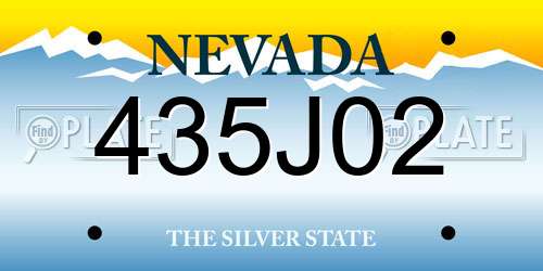 435J02 Nevada License Plate