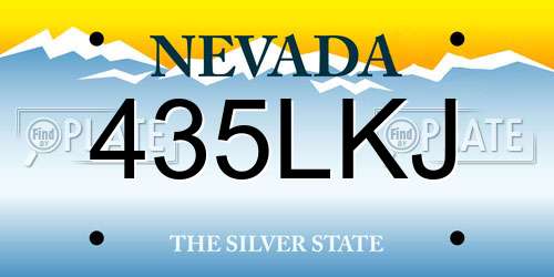 435LKJ Nevada License Plate
