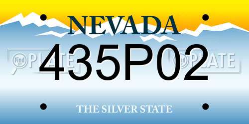 435P02 Nevada License Plate