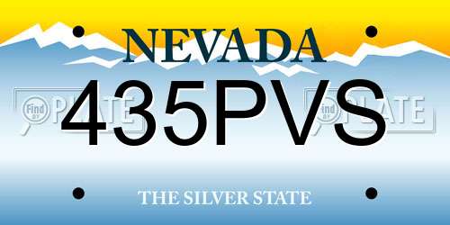 435PVS Nevada License Plate