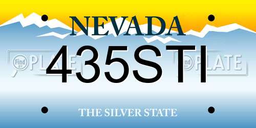 435STI Nevada License Plate