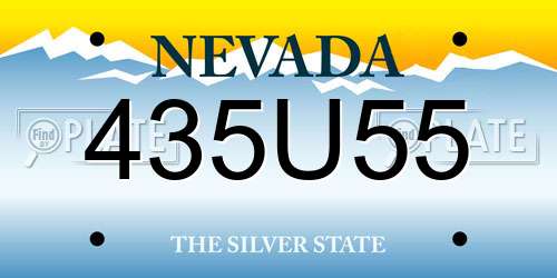 435U55 Nevada License Plate