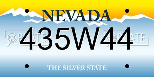 435W44 Nevada License Plate