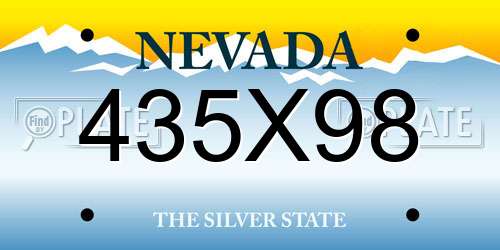 435X98 Nevada License Plate