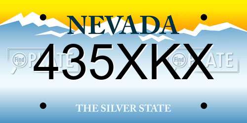 435XKX Nevada License Plate