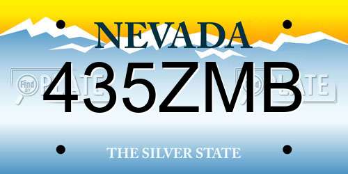 435ZMB Nevada License Plate