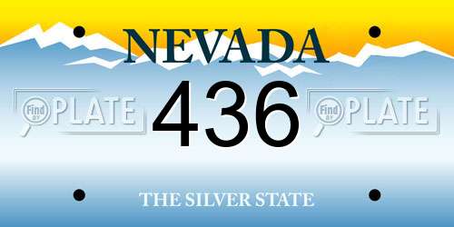 436 Nevada License Plate