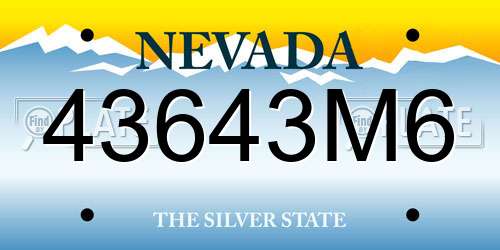 43643M6 Nevada License Plate