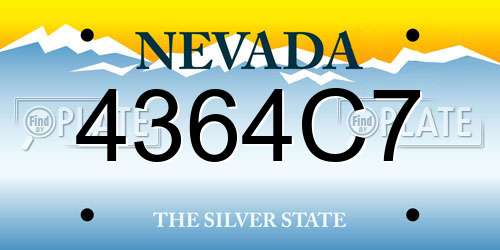 4364C7 Nevada License Plate
