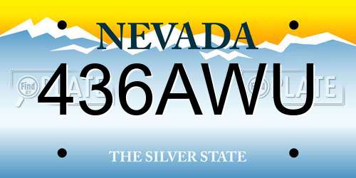 436AWU Nevada License Plate