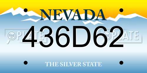 436D62 Nevada License Plate