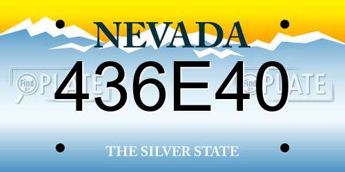 436E40 Nevada License Plate