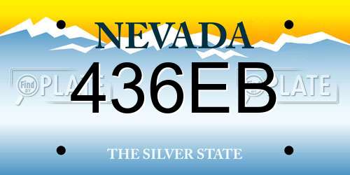 436EB Nevada License Plate
