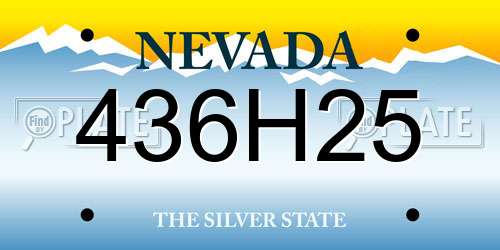 436H25 Nevada License Plate