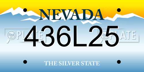 436L25 Nevada License Plate