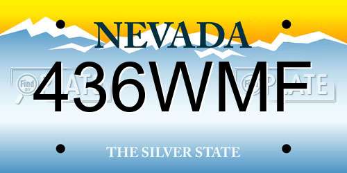 436WMF Nevada License Plate
