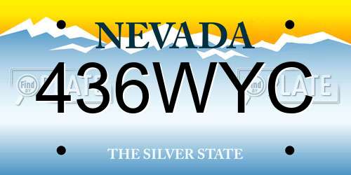436WYC Nevada License Plate