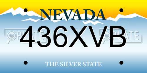 436XVB Nevada License Plate