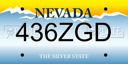 436ZGD Nevada License Plate