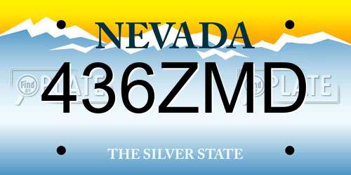 436ZMD Nevada License Plate